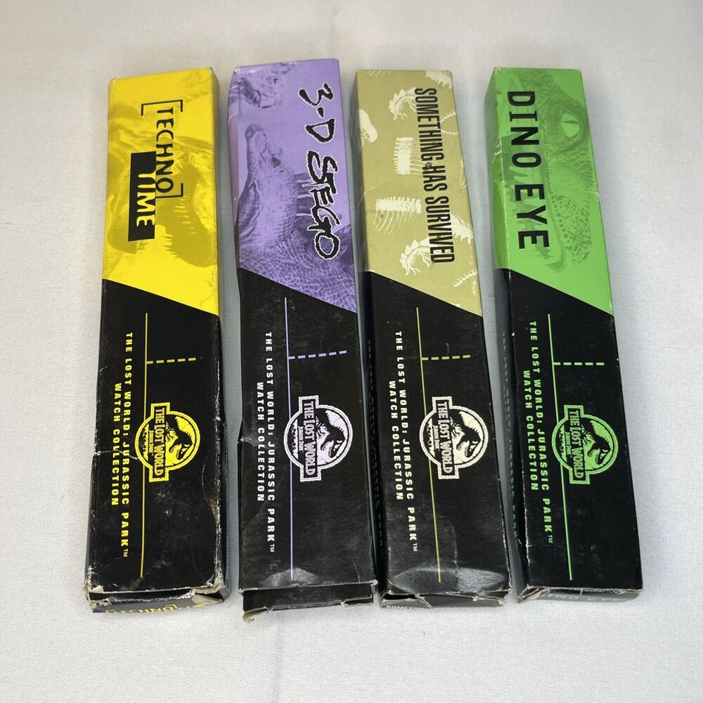 Set of 4 Vintage 1997 Burger King Jurasic Park The Lost World Watches in Boxes